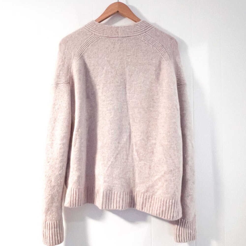 J. Crew Ivory Rainbow Mauve Supersoft Yarn Cropped Cardigan Sweater Small - Picture 4 of 9